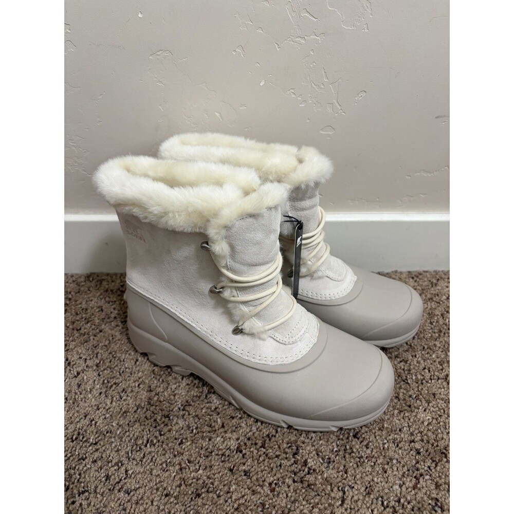 Sorel NEW Snow Angel Lace Boot  Women's Sz 10 Chalk Light Clay Suede Waterproof